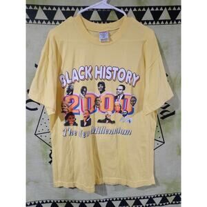 Rare Y2K MLK “The New Millennium” Black History Yellow Tee, Size Medium